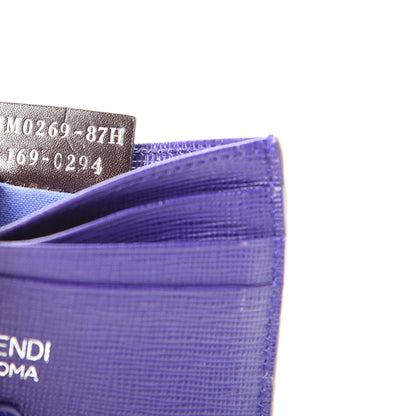 Fendi Vitello Elite Flowerland Card Holder Purple Rain Multicolor 7 of 7