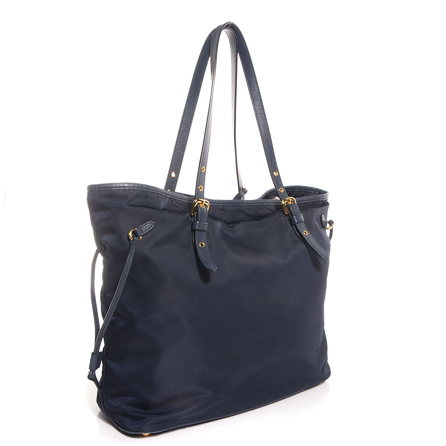Prada Saffiano Tessuto Nylon Tote Blue 3 of 10