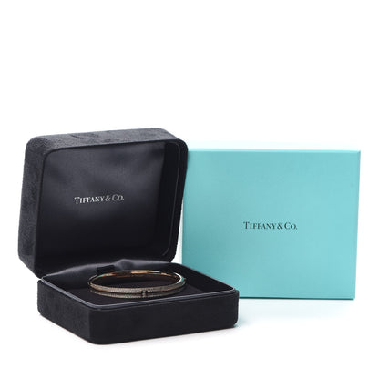 Tiffany 18K Rose Gold Diamond T Hinged Pave Bracelet 6 of 6