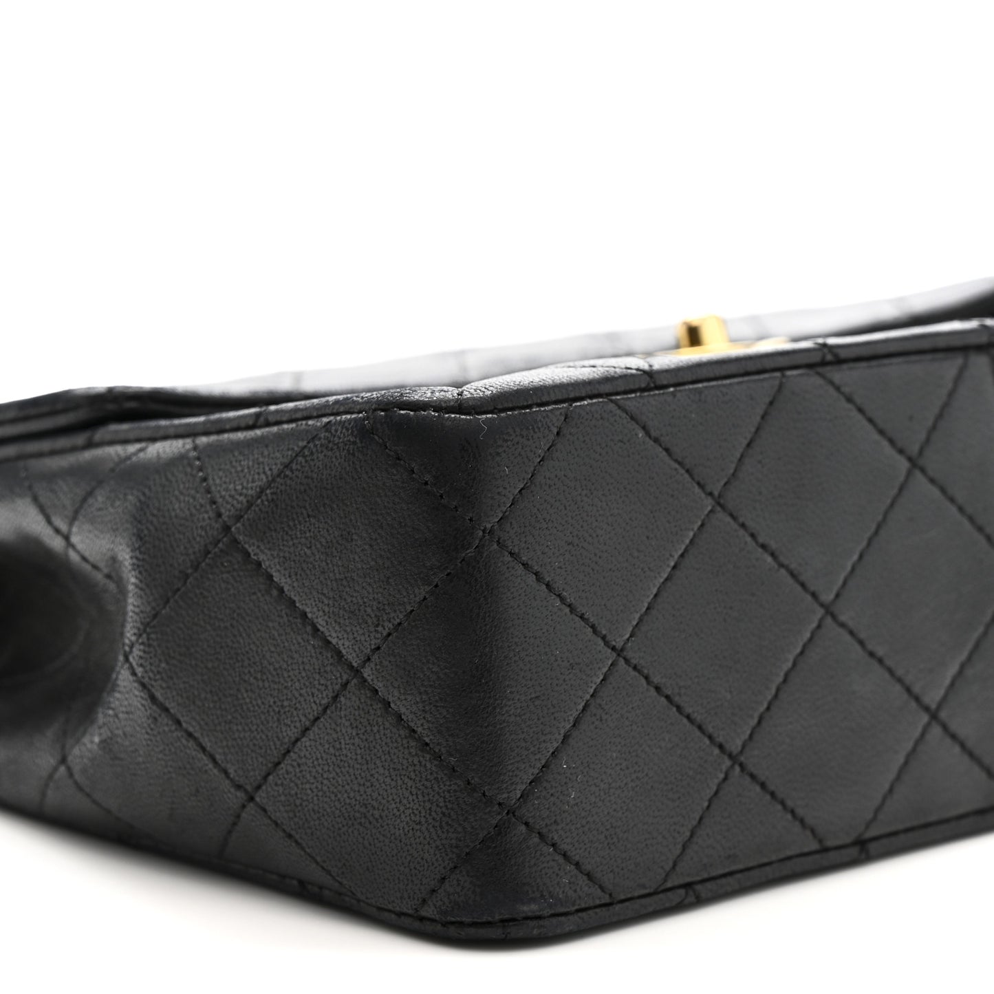Lambskin Quilted Small Single Flap Black