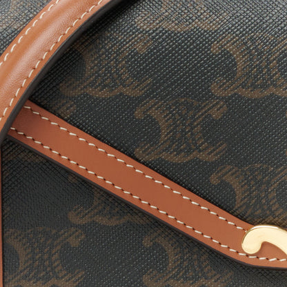 Celine Triomphe Canvas Calfskin Margo Wallet on Chain Tan 9 of 11