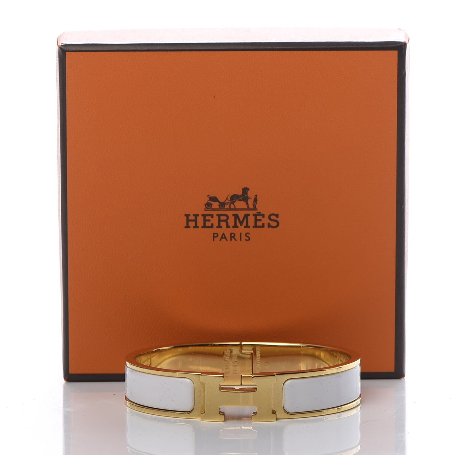 Hermes Enamel Narrow Clic Clac H Bracelet PM White 6 of 6