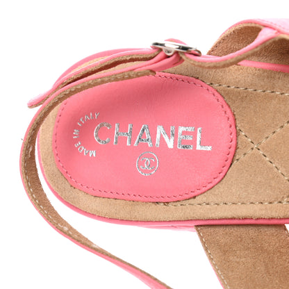 Chanel Lambskin CC Turnlock Sandals 40 Pink 7 of 8