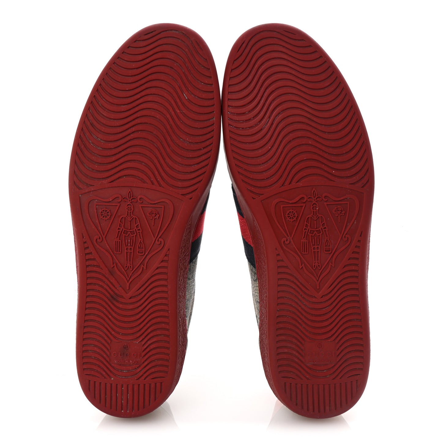 GG Supreme Monogram Ayers Web Mens New Ace Sneakers  9 Beige Ebony Red