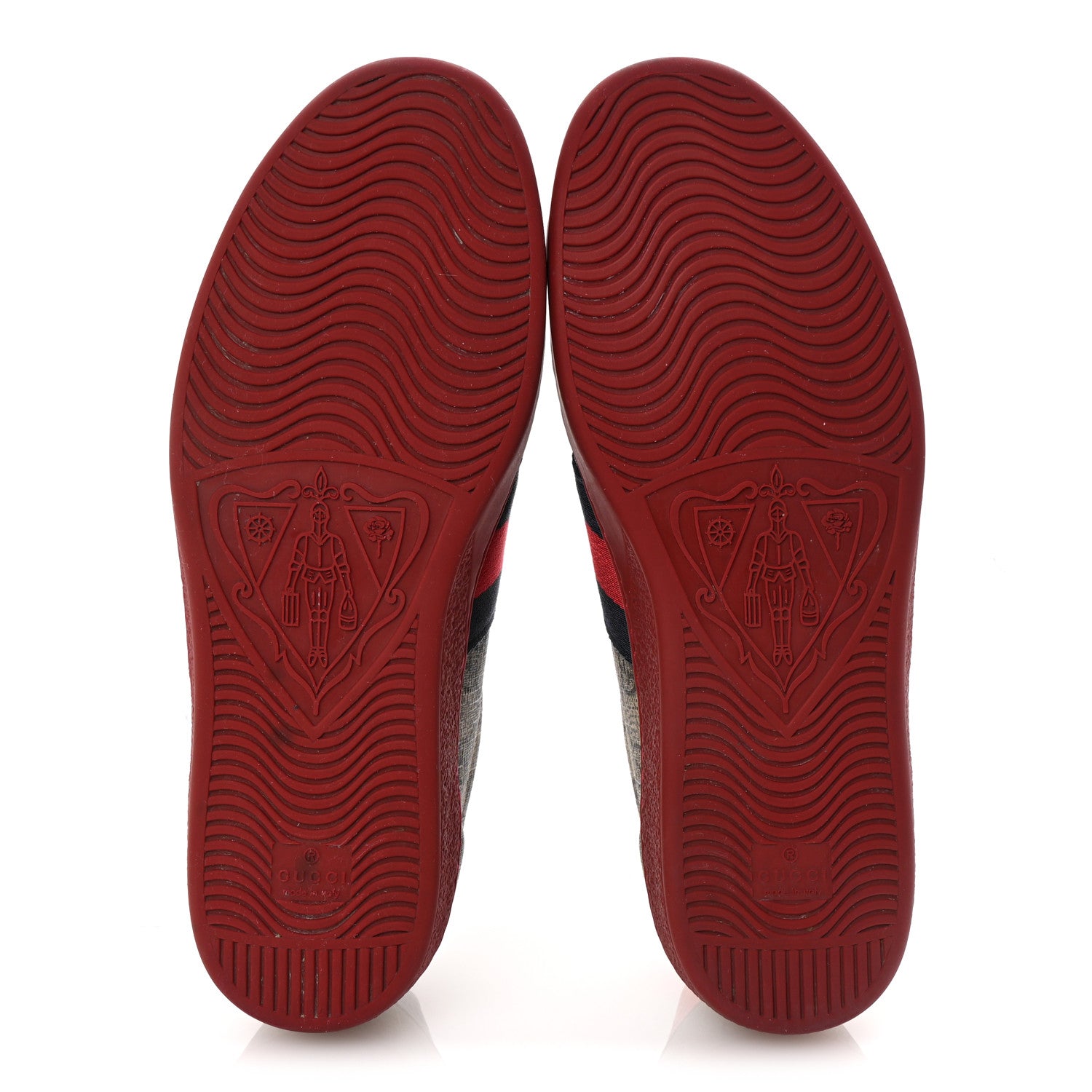 Gucci GG Supreme Monogram Ayers Web Mens New Ace Sneakers  9 Beige Ebony Red 6 of 9