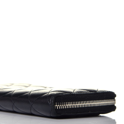 Chanel Lambskin Quilted Large Gusset Zip Around Wallet Black 8 of 8
