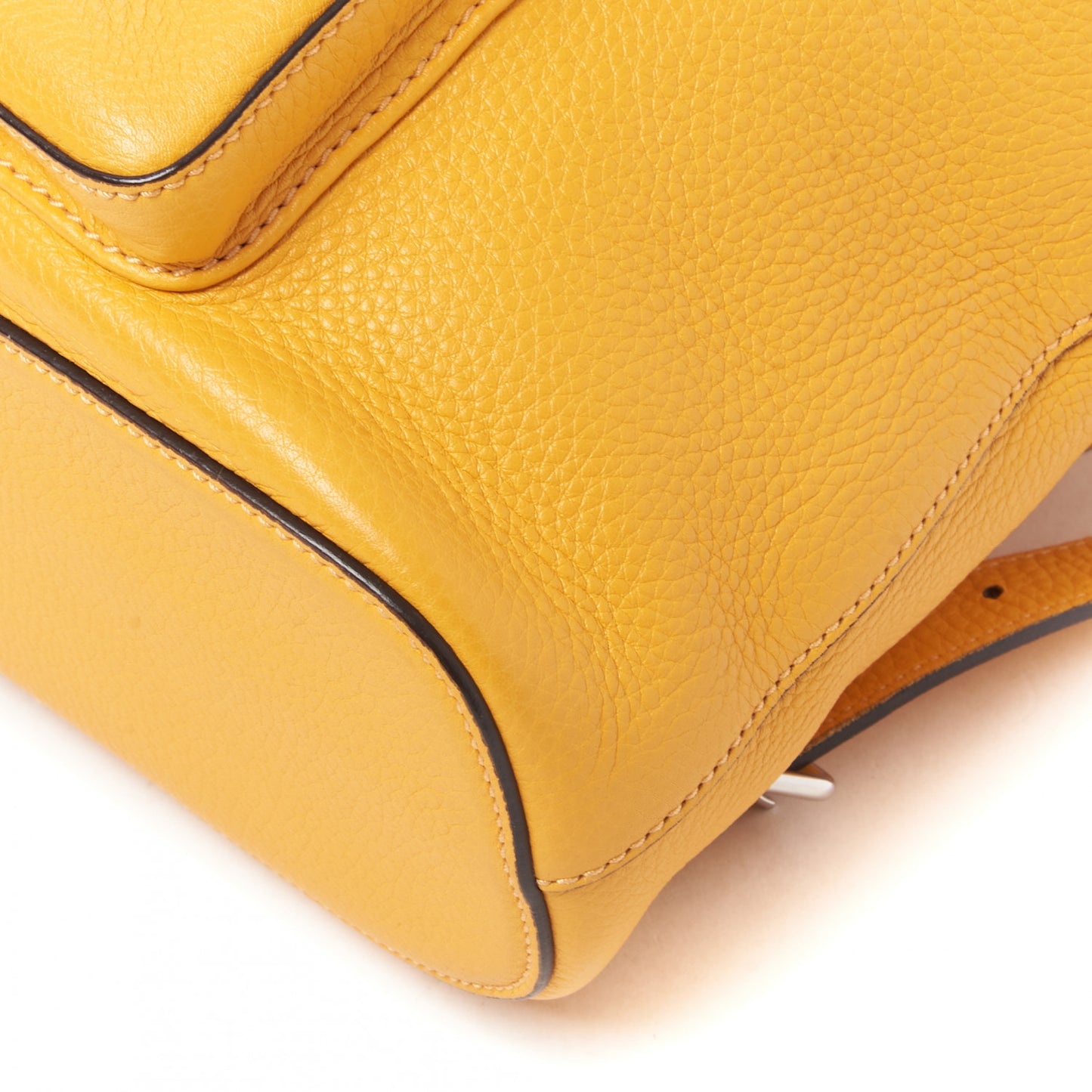 Calfskin Bamboo Small Backpack Yellow