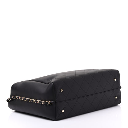 Chanel Bullskin Stitched Large Shopping Bag Black 3 of 12