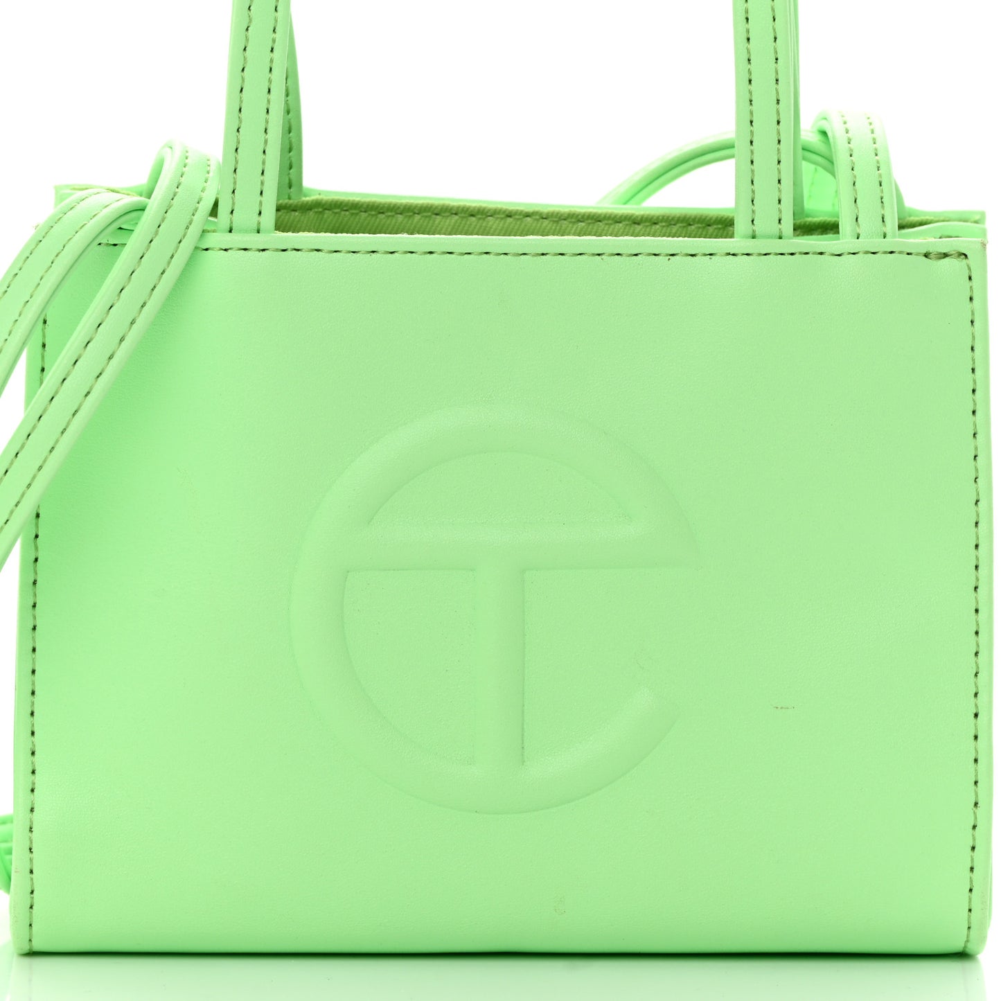 Vegan Leather Small Shopping Bag Double Mint