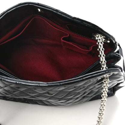 Chanel Patent Quilted Large Just Mademoiselle Bowling Bag Black 5 of 12