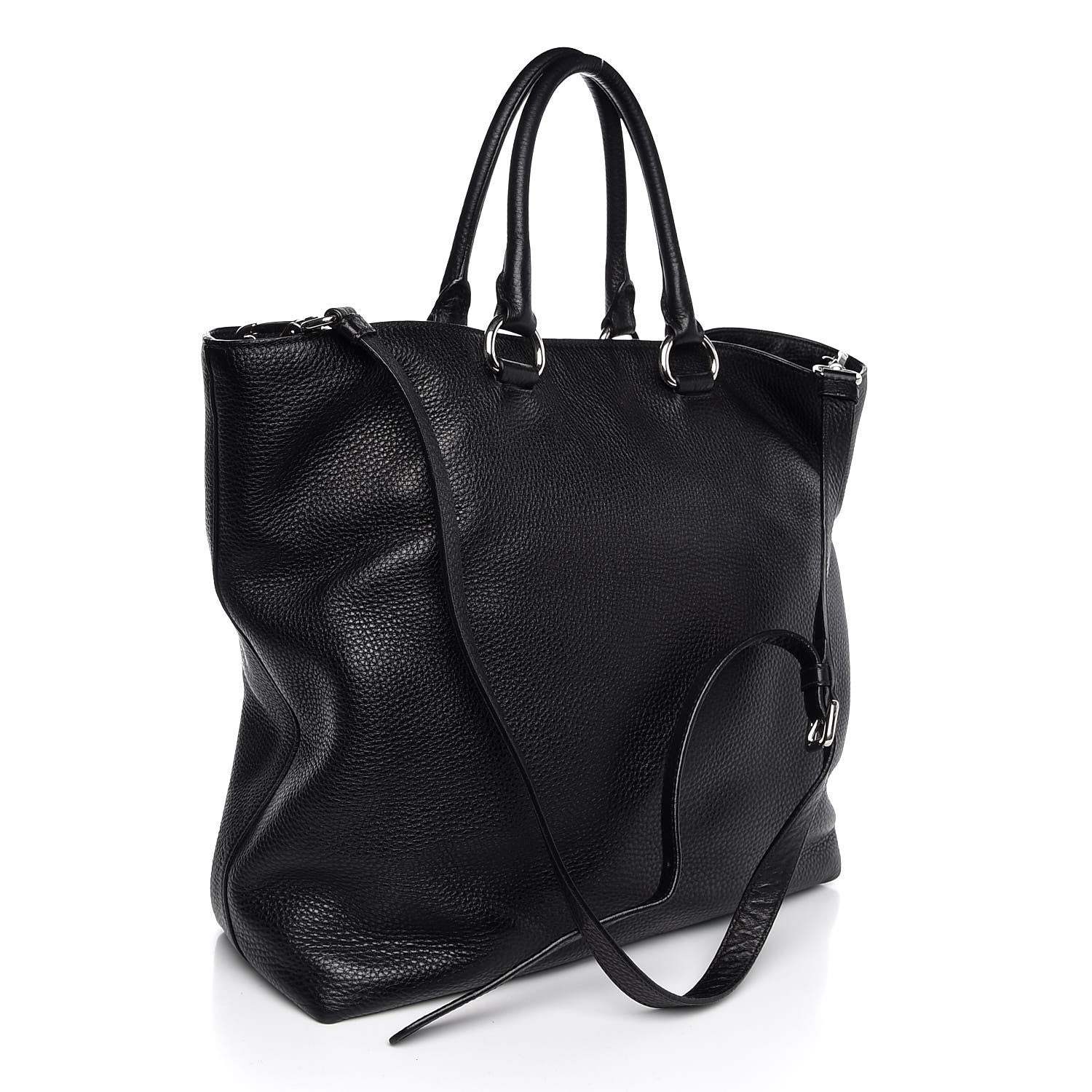 Prada Vitello Daino Tote Black 4 of 14