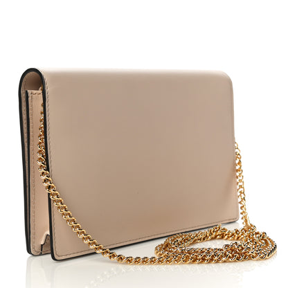 Fendi Vitello King Tamponato Logo Embossed Medium Wallet On Chain Poudre 3 of 11