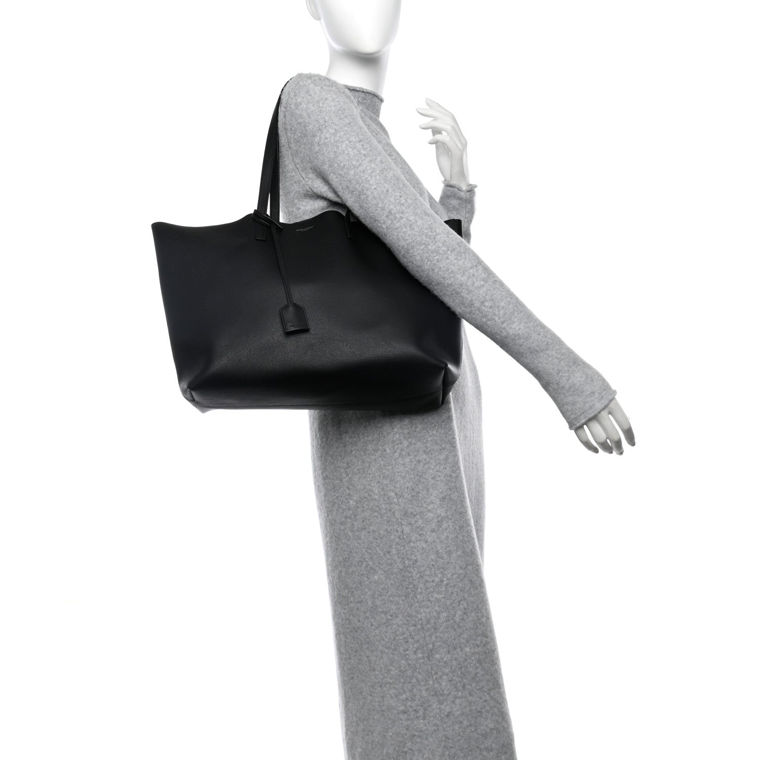 Saint Laurent Calfskin Large Shopping Tote Black 2 of 12