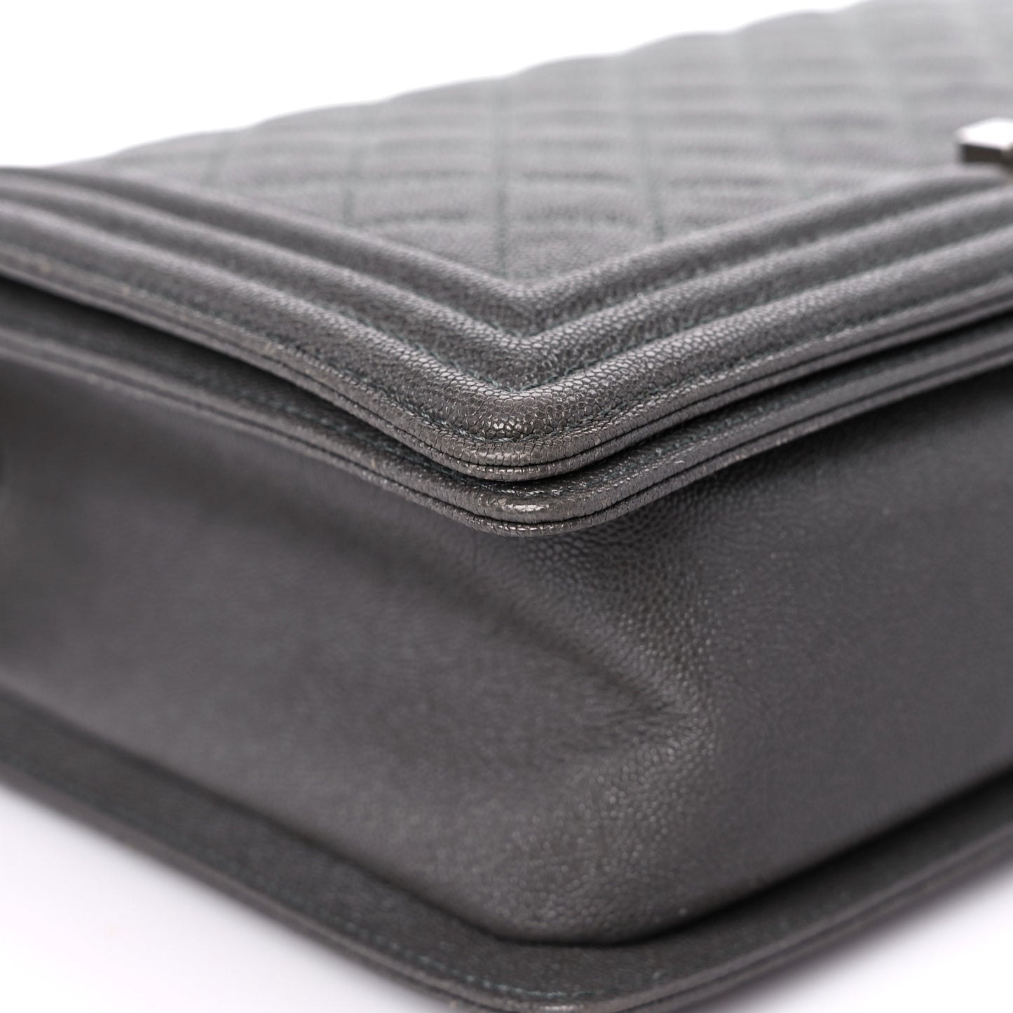 Caviar Quilted New Medium Boy Flap Grey