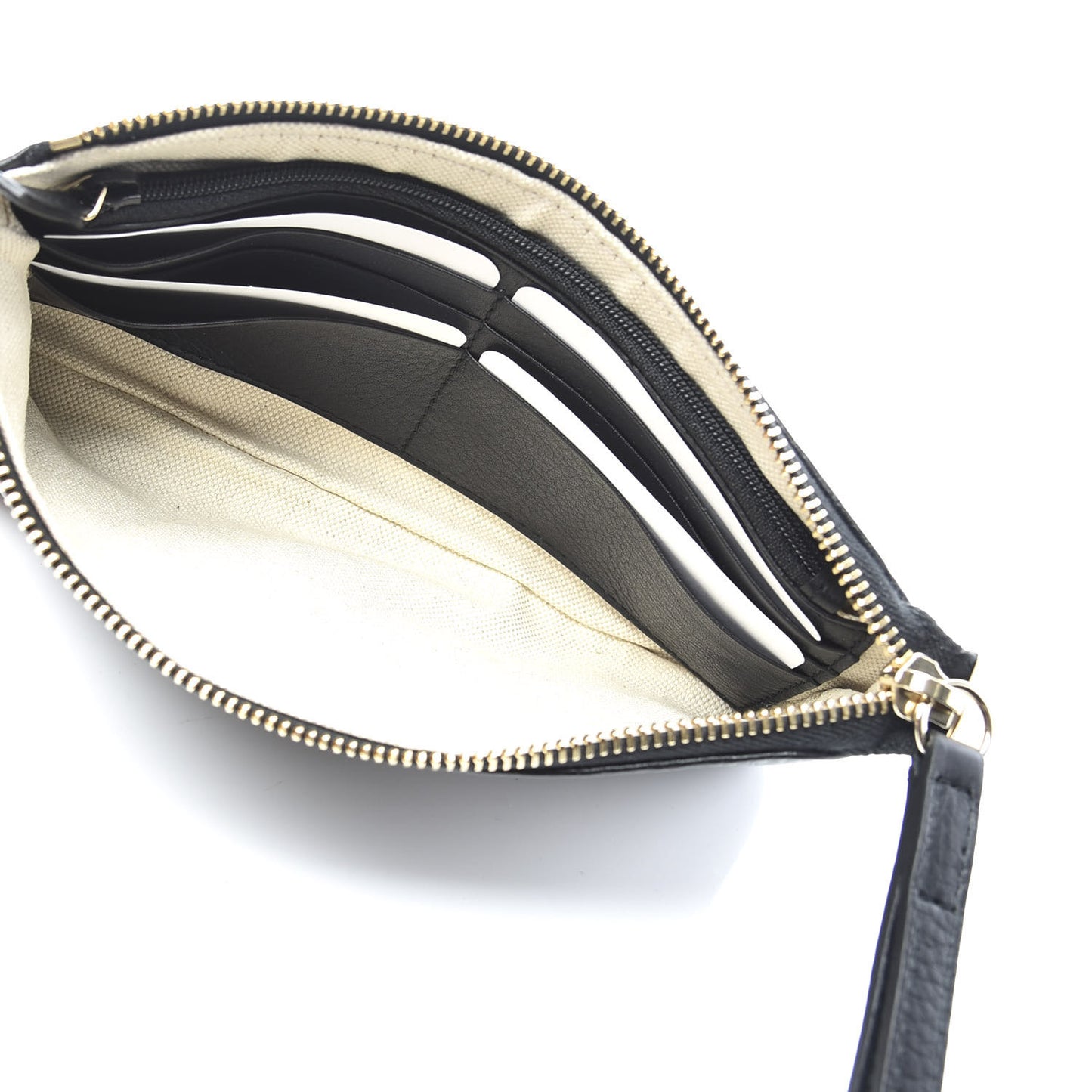 Pebbled Calfskin Soho Wristlet Black