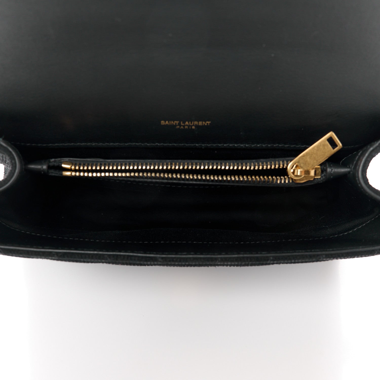 Saint Laurent Suede Matelasse Chevron Monogram Medium College Bag Black 5 of 11