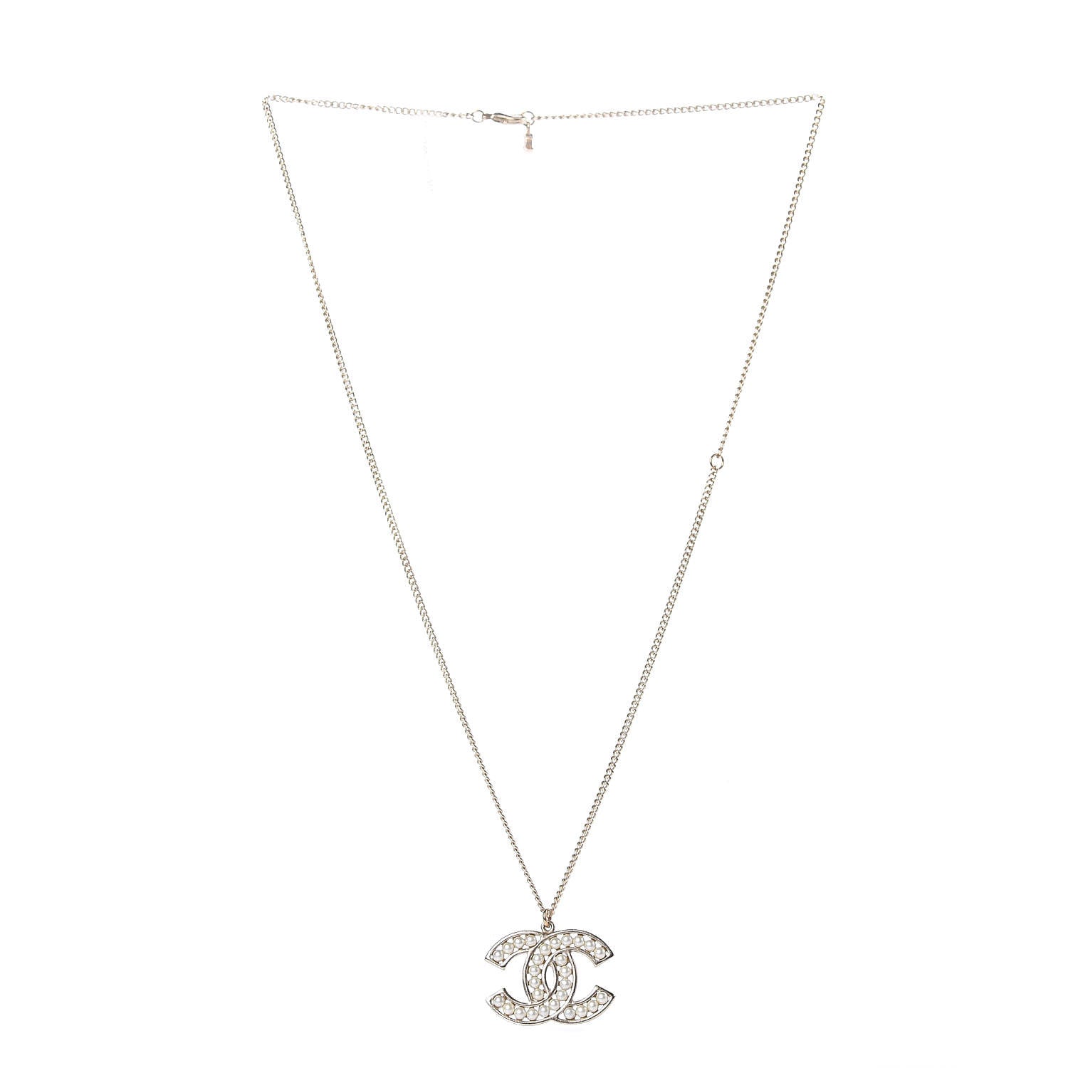Chanel Pearl CC Pendant Necklace Gold 3 of 6