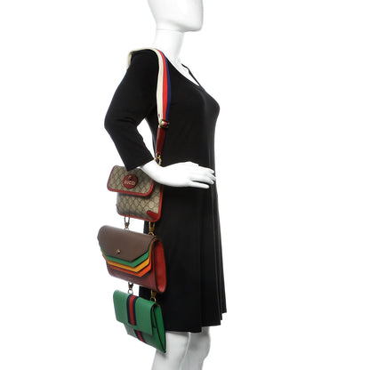 Gucci GG Supreme Calfskin Web Totem Three Piece Shoulder Bag Rainbow 2 of 13