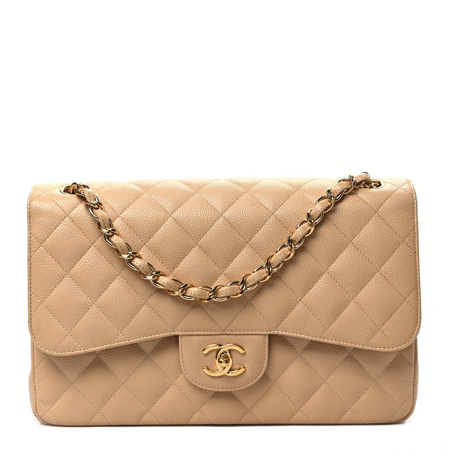 Chanel Caviar Quilted Jumbo Double Flap Beige Clair 1 of 12