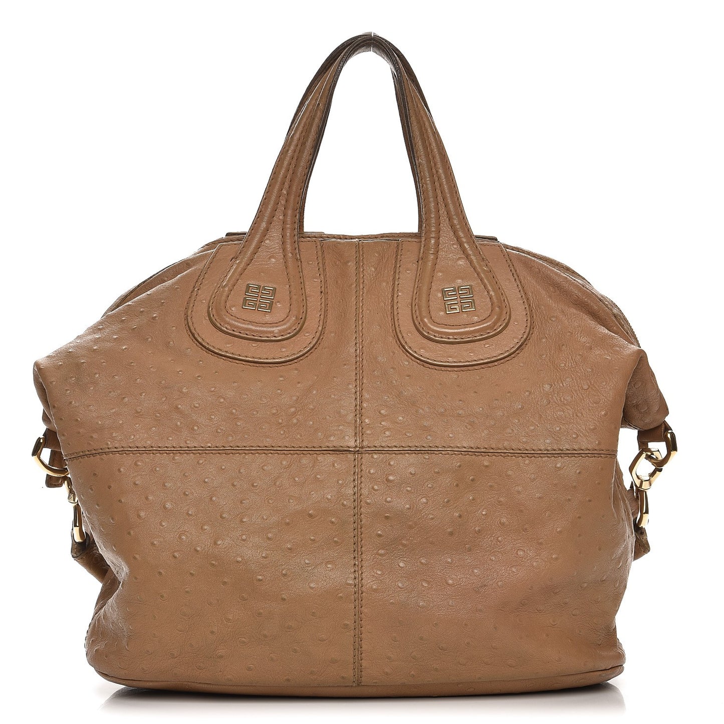 Calfskin Ostrich Embossed Medium Nightingale Brown