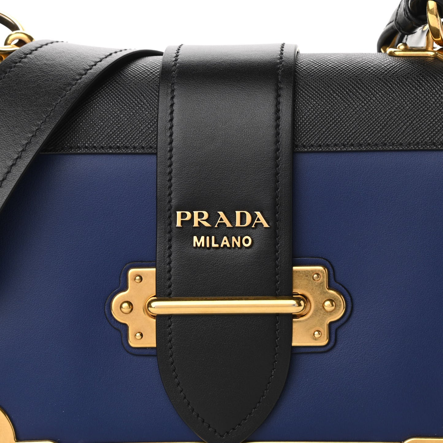 City Calf Saffiano Cahier Bag Bluette Black