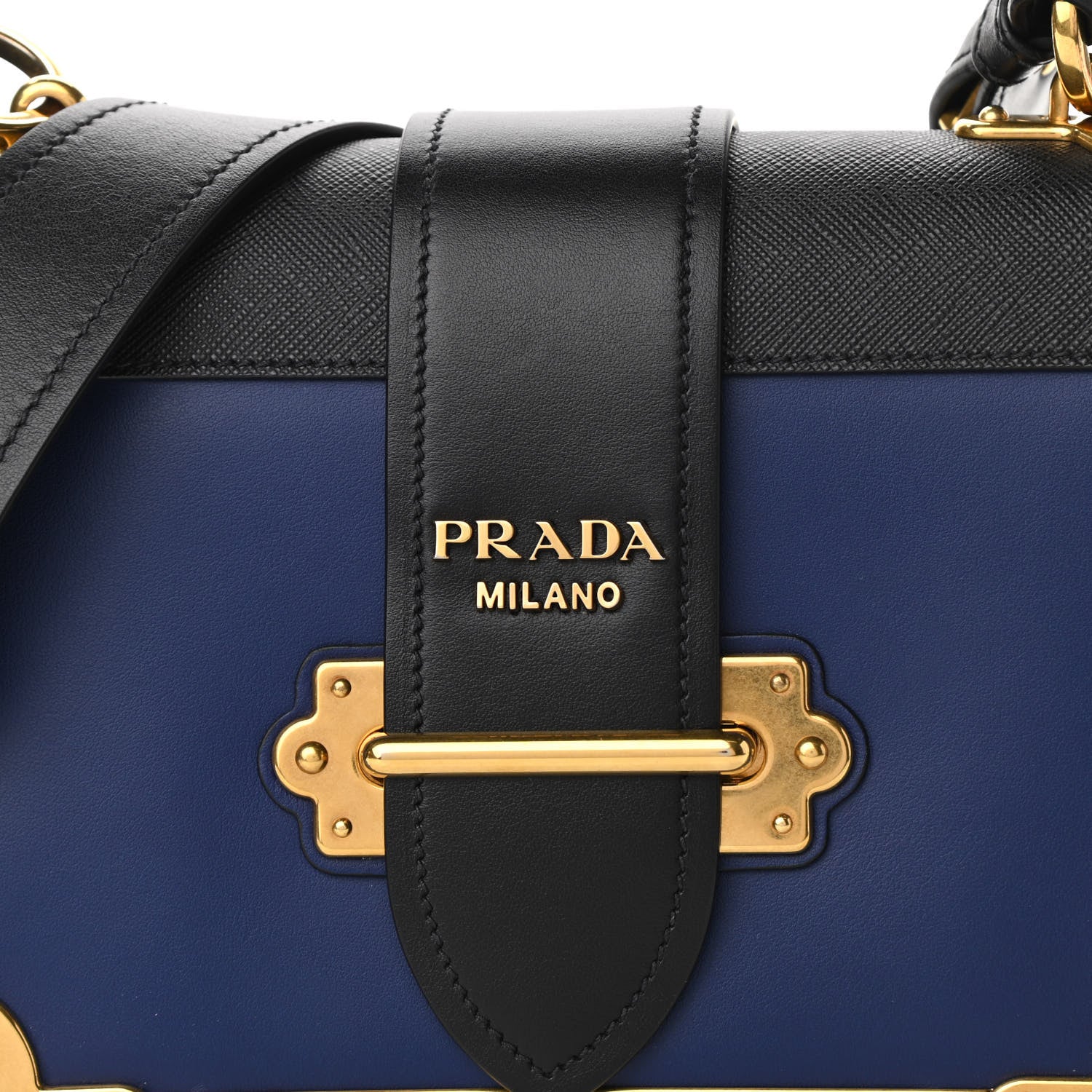 Prada City Calf Saffiano Cahier Bag Bluette Black 6 of 12