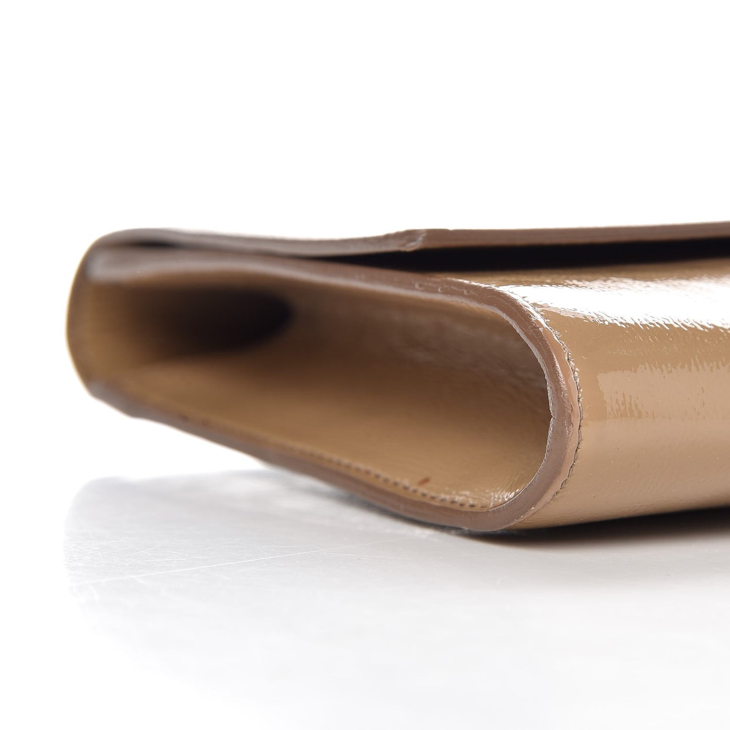 Textured Patent Monogram Large Belle De Jour Clutch Nude