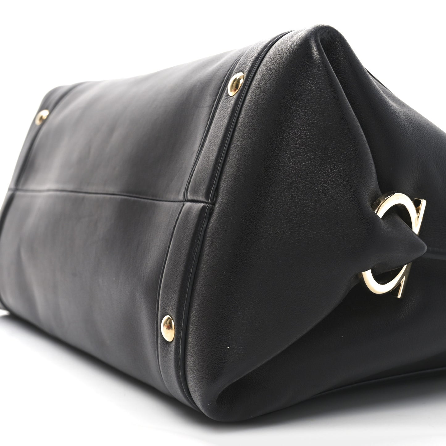 Calfskin Sofia Rainbow Top Handle Bag Black