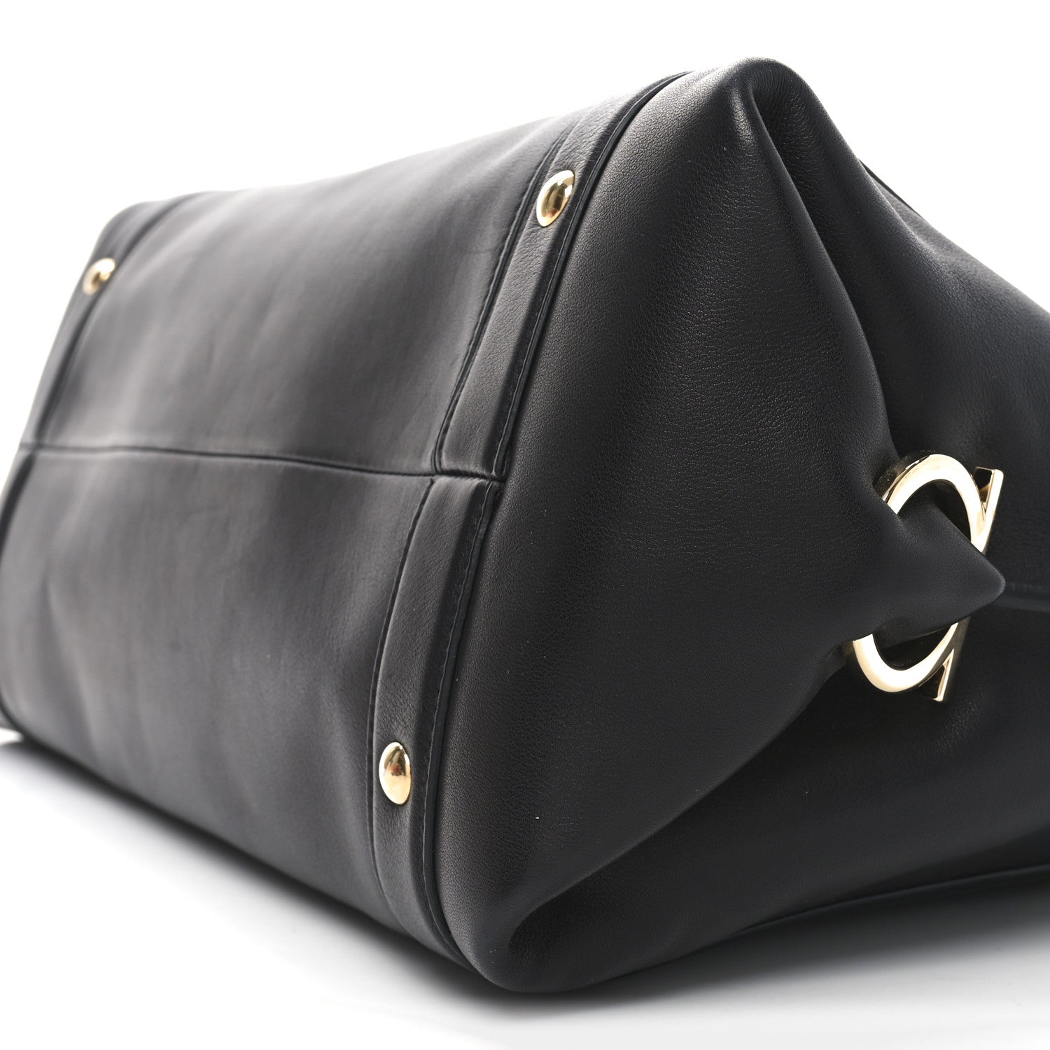Salvatore Ferragamo Calfskin Sofia Rainbow Top Handle Bag Black 9 of 9