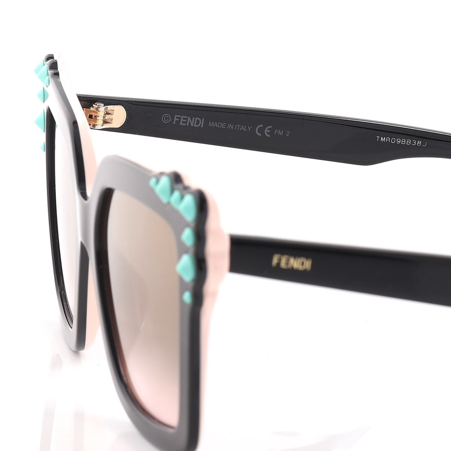 Studded Square Cat Eye Sunglasses FF 0260/S Black Pink