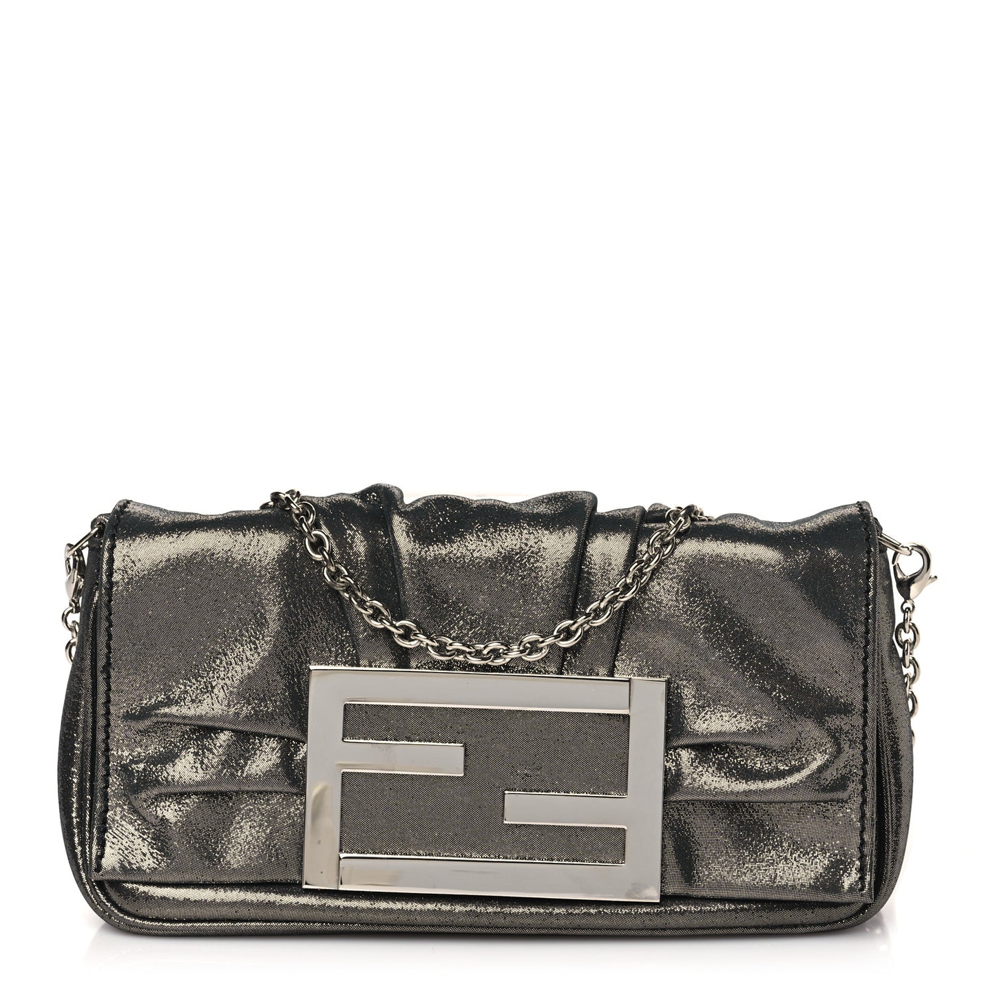 Metallic Calfskin Mia Pochette Silver