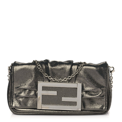Fendi Metallic Calfskin Mia Pochette Silver 1 of 11