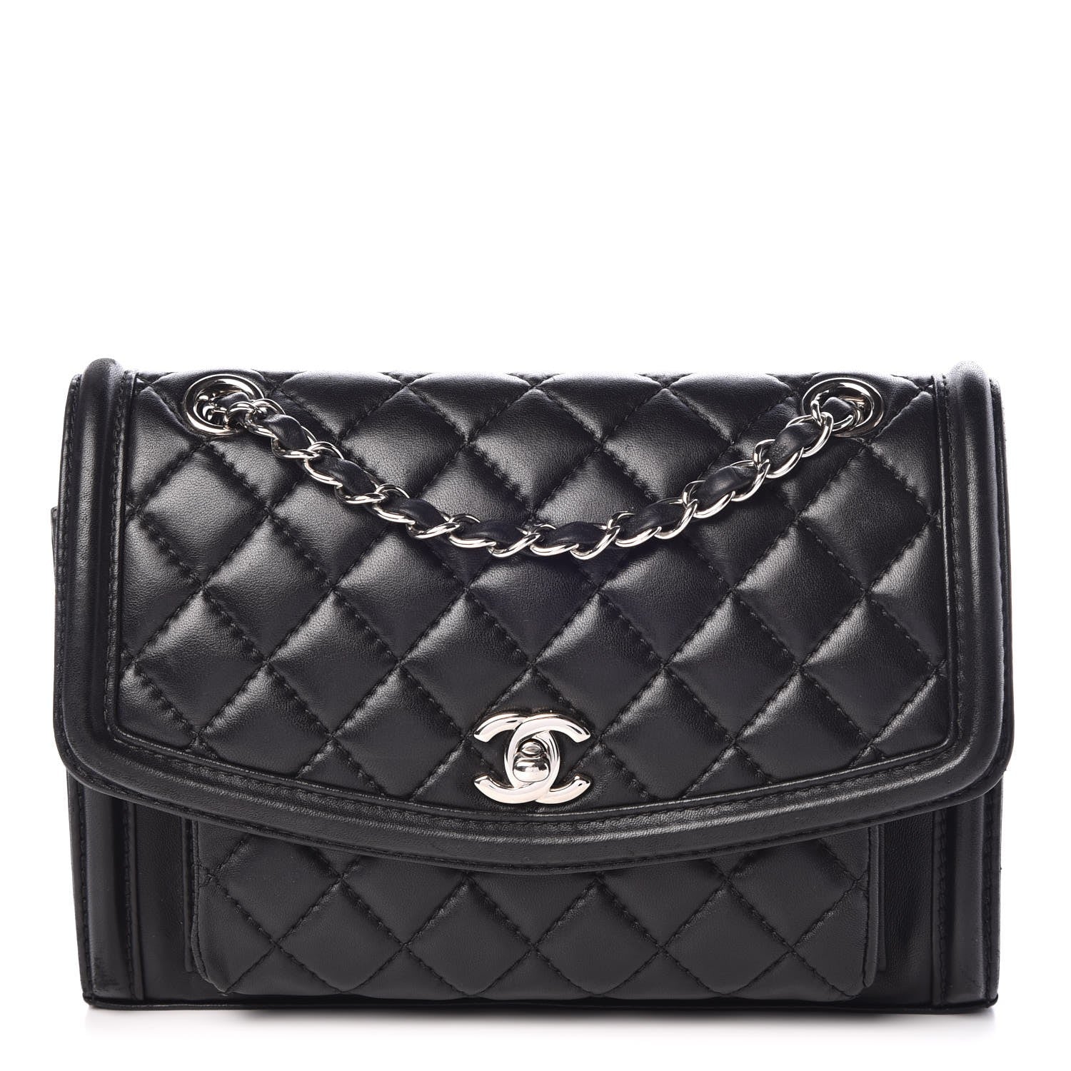 Chanel Lambskin Quilted Small Geometric Flap Black 1 of 9