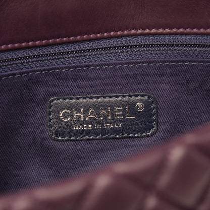 Chanel Iridescent Calfskin Quilted Large New Bubble Flap Plum 6 of 10