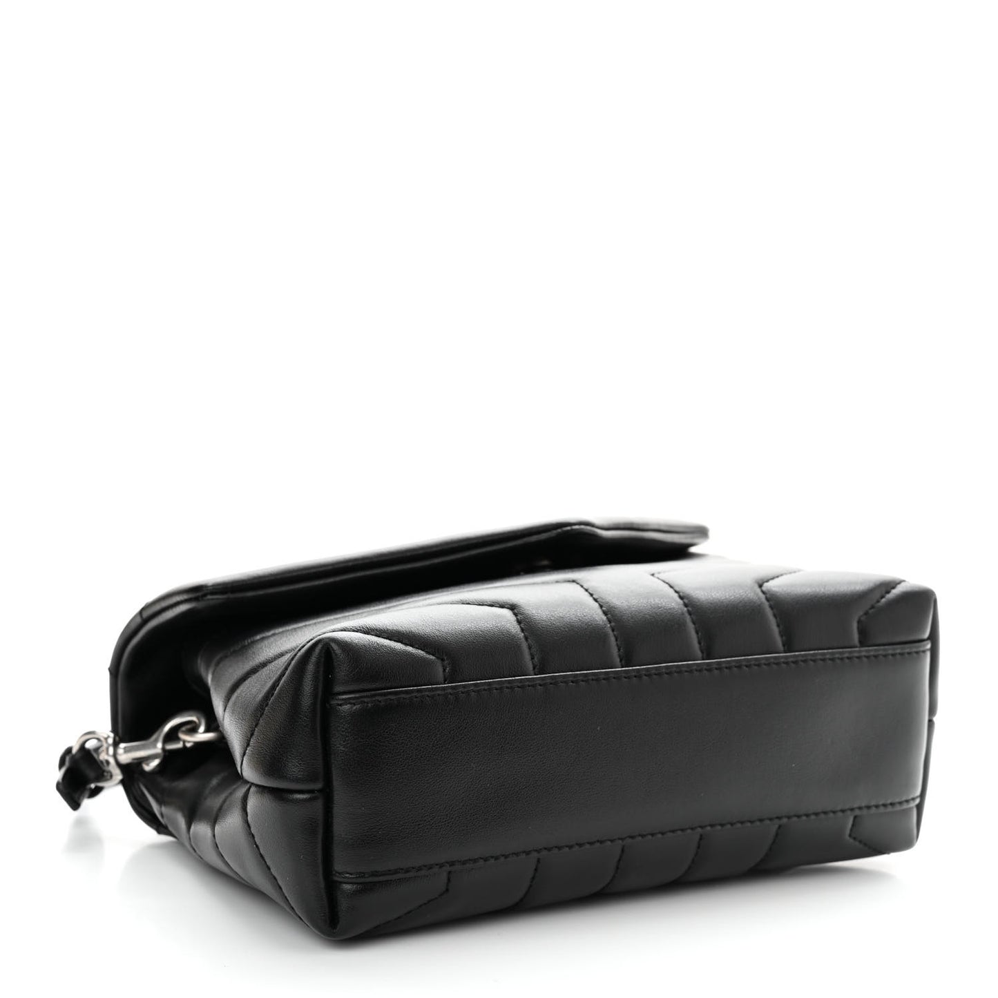 Calfskin Y Quilted Monogram Toy Loulou Crossbody Bag Black