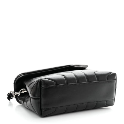 Saint Laurent Calfskin Y Quilted Monogram Toy Loulou Crossbody Bag Black 4 of 11