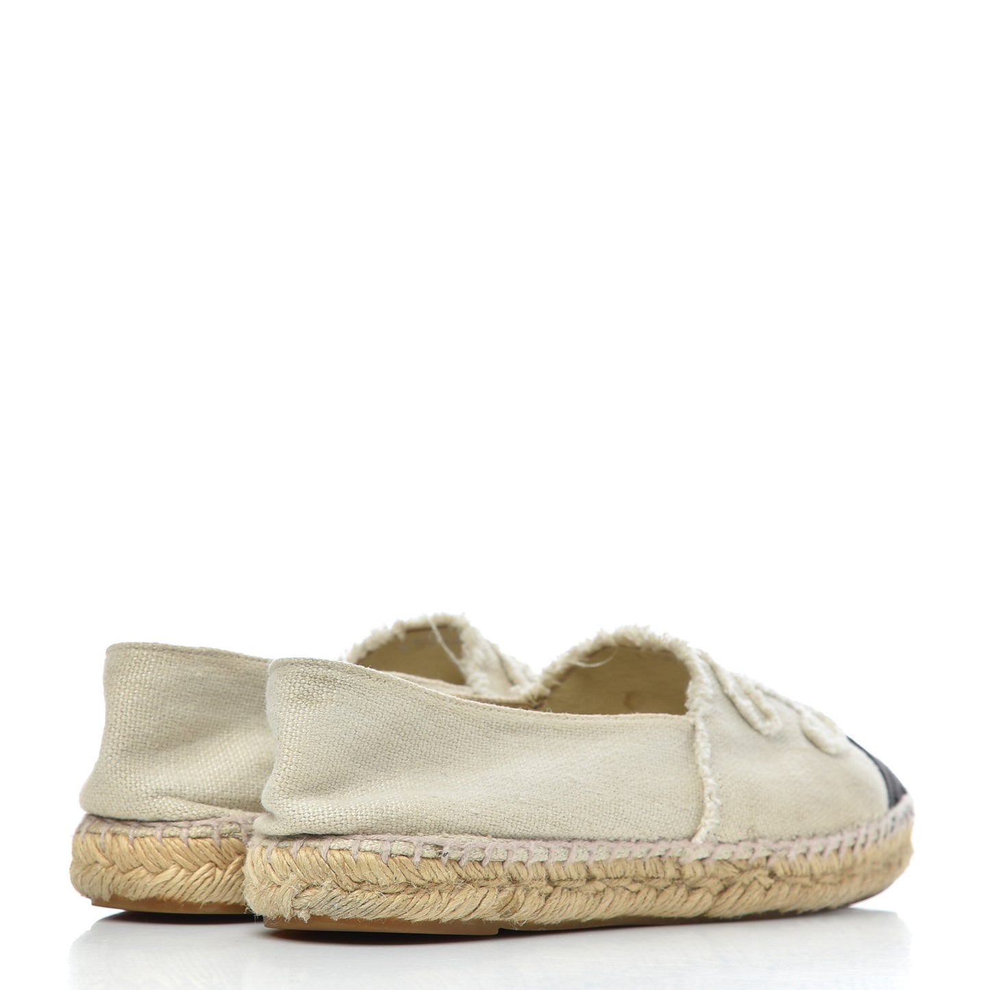 Linen CC Espadrilles 38 Beige Black
