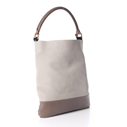 Celine Nubuck Racer Stripe Shoulder Bag Grey 2 of 8
