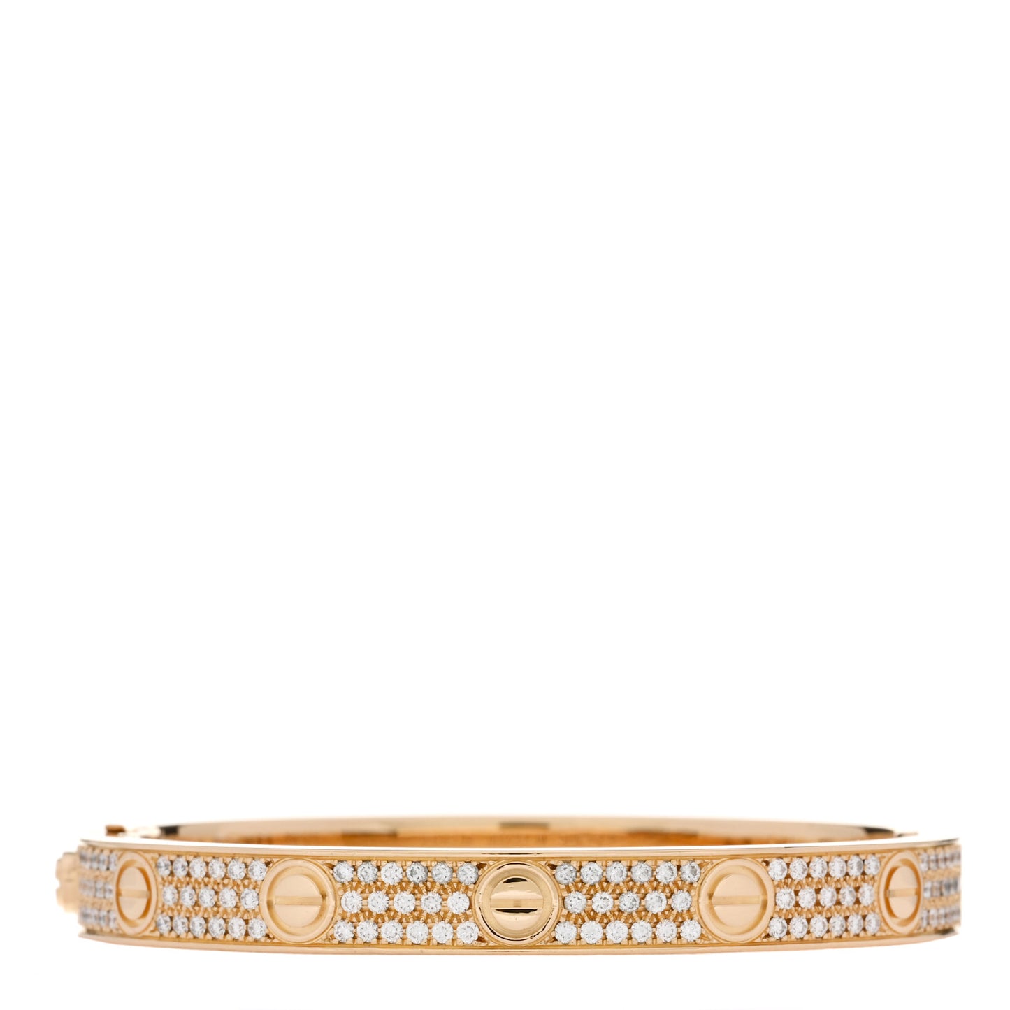 18K Yellow Gold Diamond LOVE Paved Bracelet 16