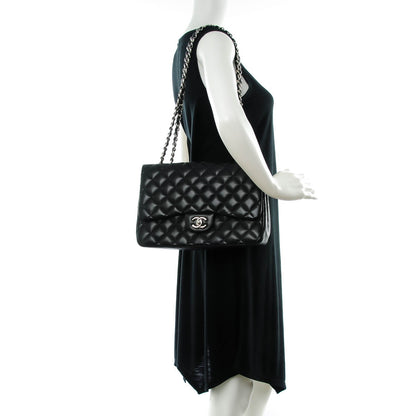Chanel Lambskin Quilted Jumbo Single Flap Black 2 of 7
