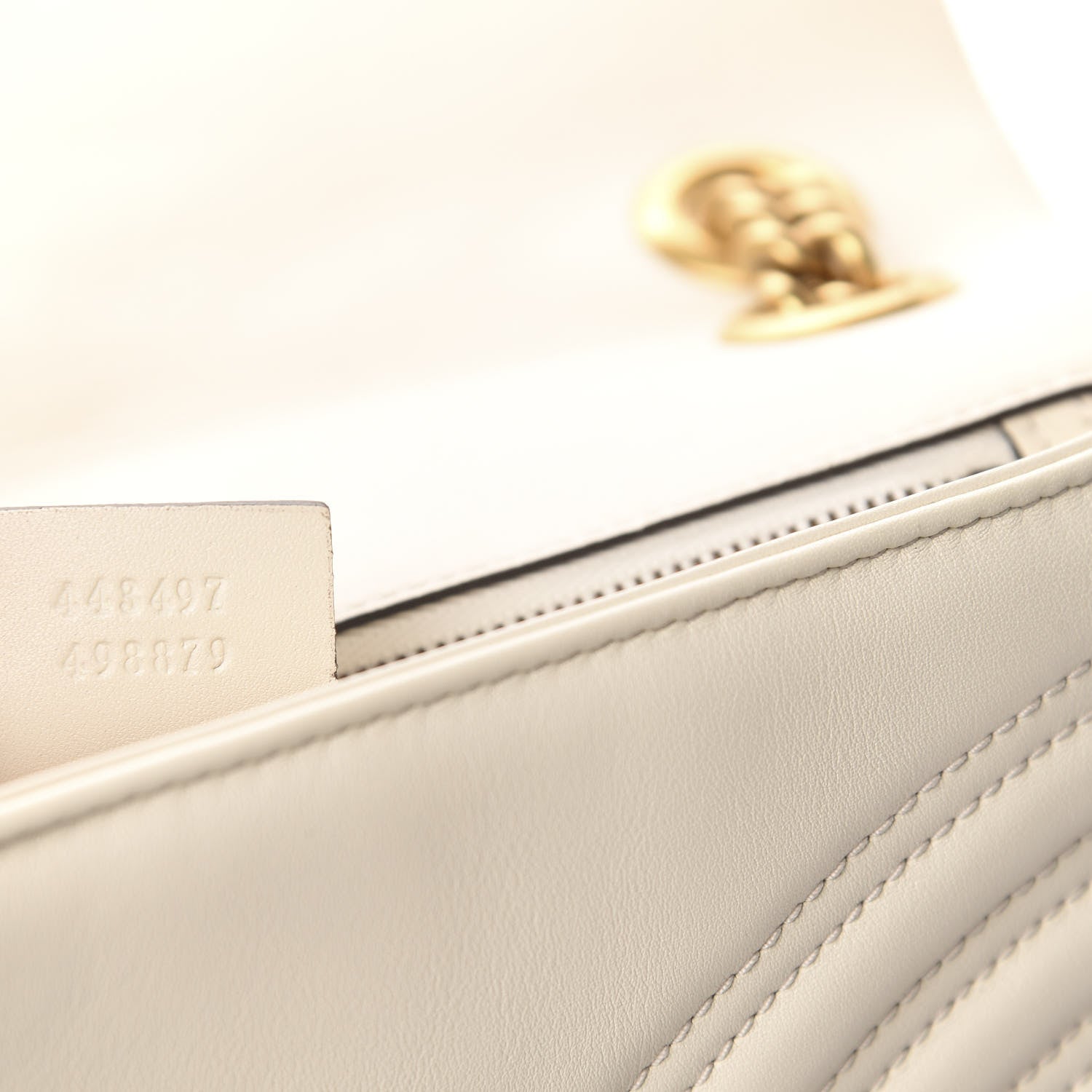 Gucci Calfskin Matelasse Small GG Marmont Shoulder Bag White 9 of 11
