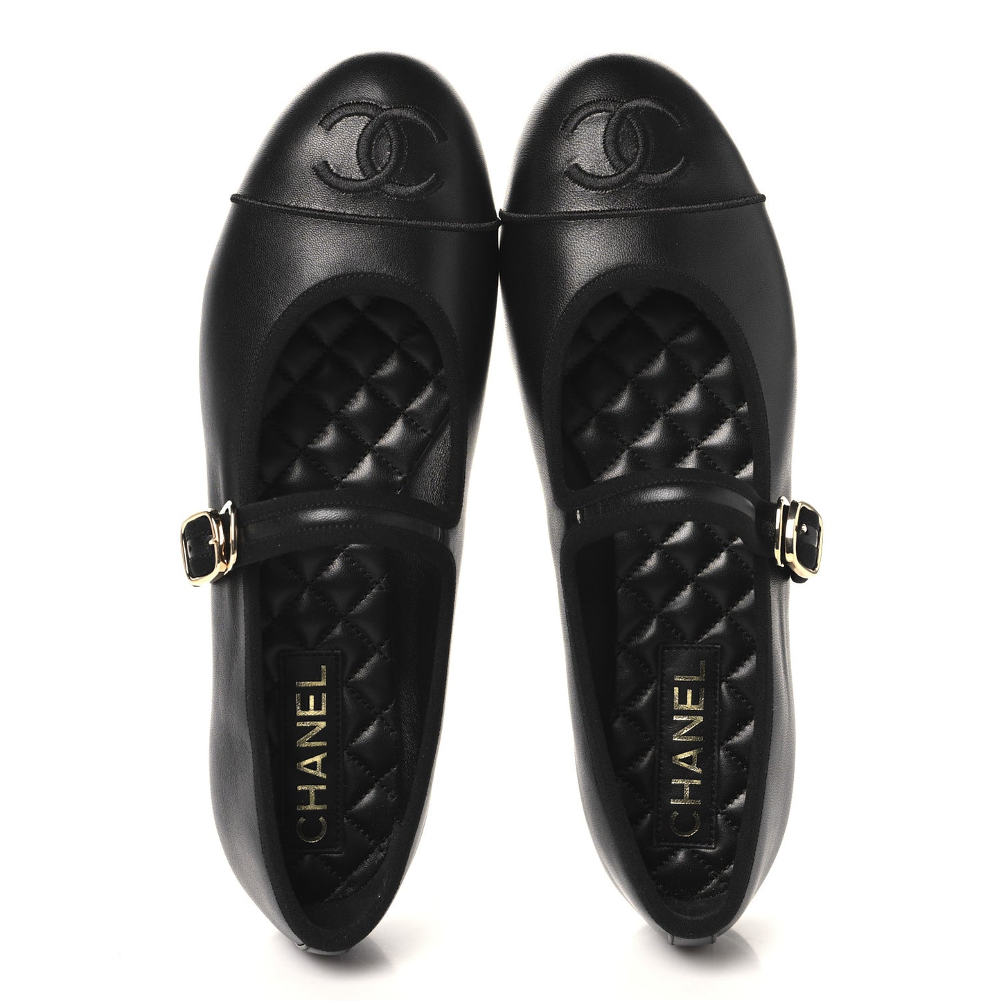 Lambskin Mary Jane Flats 40.5 Black
