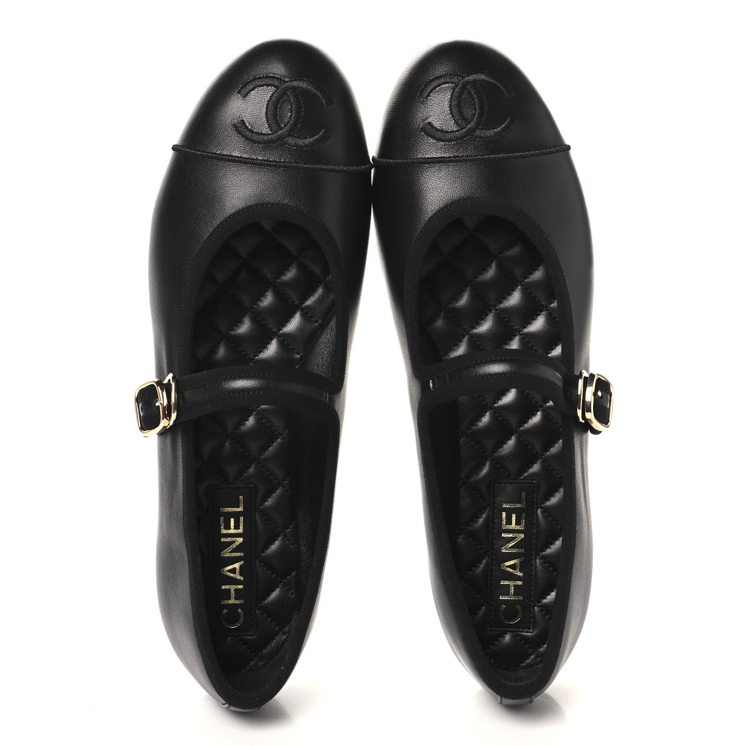 Chanel Lambskin Mary Jane Flats 40.5 Black 2 of 10