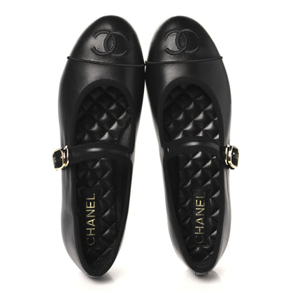 Chanel Lambskin Mary Jane Flats 40.5 Black 2 of 10