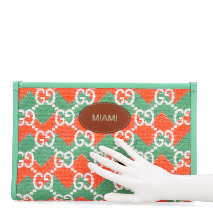 Gucci Raffia GG Monogram Miami Case Green Orange 2 of 10