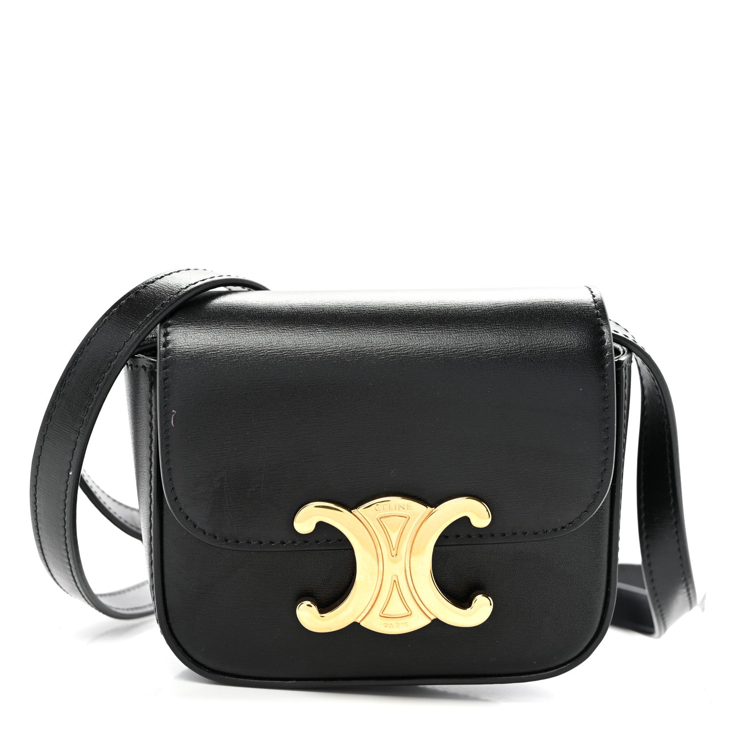 Celine Shiny Calfskin Mini Triomphe Black 1 of 9