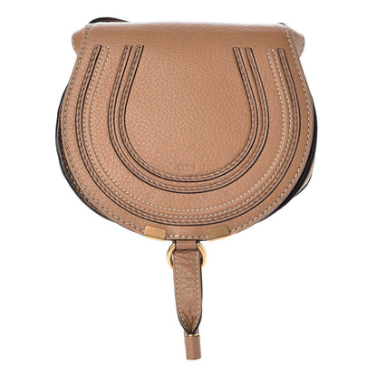 Chloe Calfskin Mini Marcie Round Crossbody Bag Nut 1 of 8