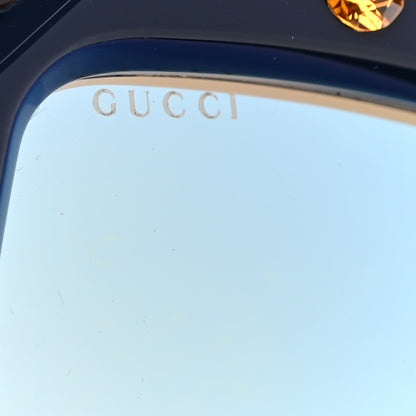 Gucci Acetate Crystal Oversize Sunglasses GG0481S Dark Blue Multicolor 7 of 9