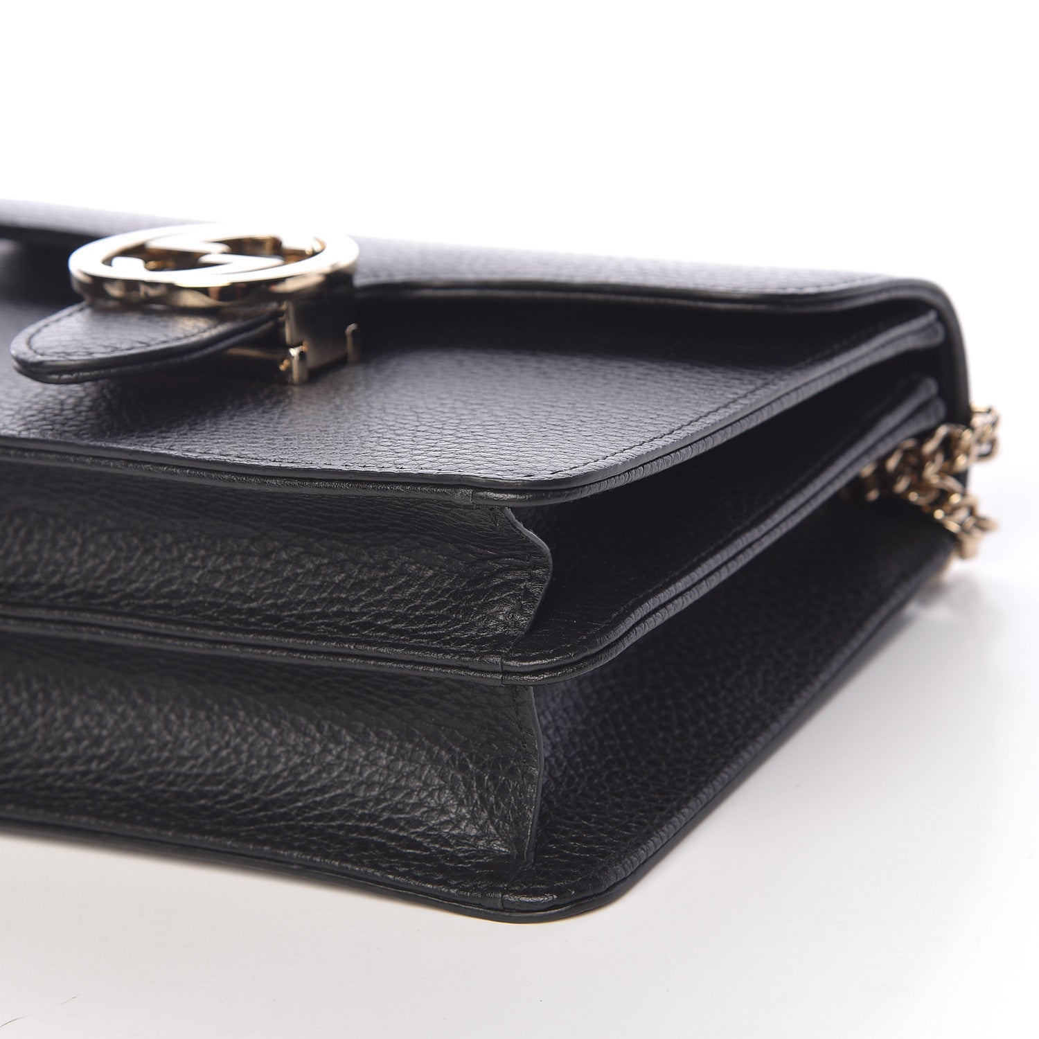 Gucci Dollar Calfskin Small Interlocking G Shoulder Bag Black 6 of 10