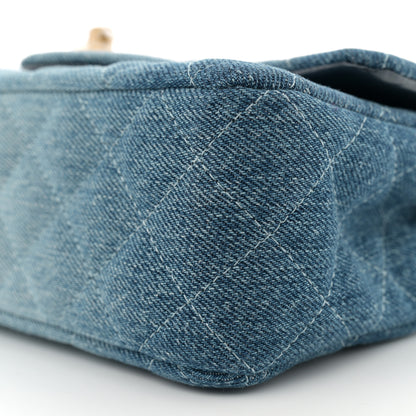 Chanel Washed Denim Quilted Mini Rectangular Flap Blue 10 of 11